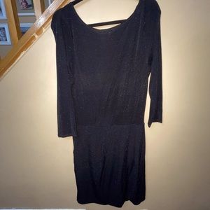 Rachel by Rachel Roy slinky black sparkly dress, with pockets, sz L.